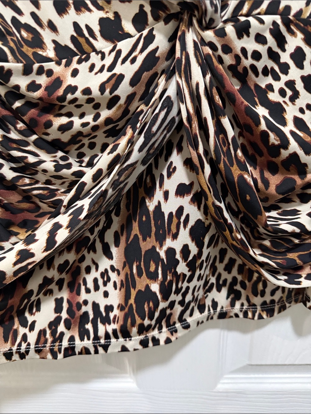 Cato Leopard Print Twist-Front Sleeveless Camisole - Brown/Black/Cream - Picture 4 of 4